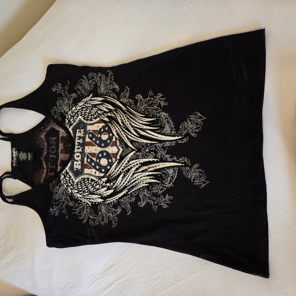 Edgy Black Graphic Tank Top